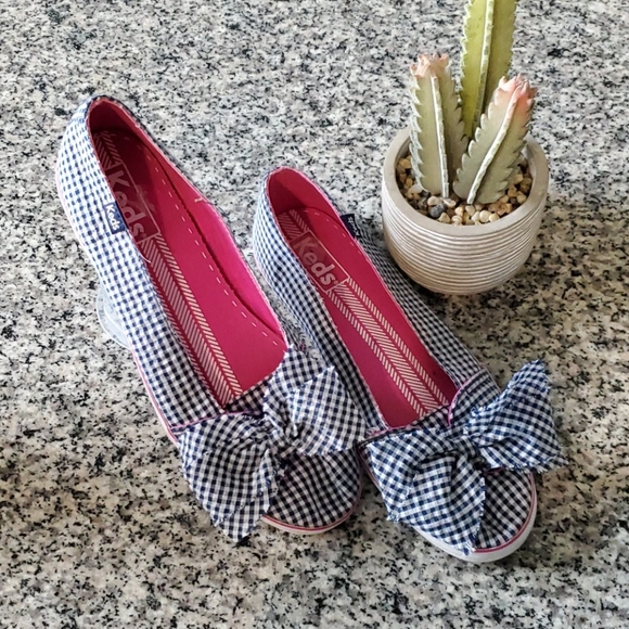 Keds Shoes - Keds - Blue gingham with pink trim
